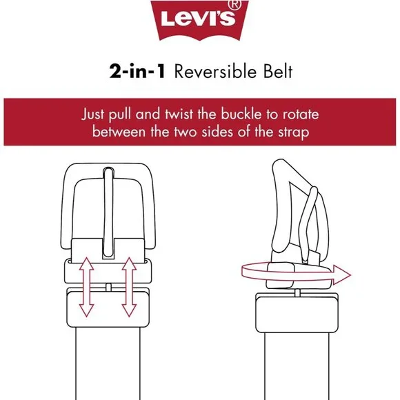 Women's Reversible Casual Jean Belt Leather PU Adjustable Western Style
